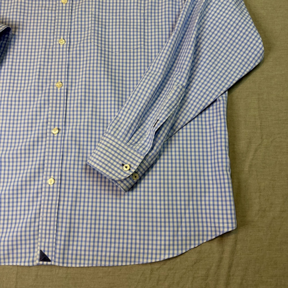 UNTUCKit Button Down Shirt Mens XXL Blue Gingham Good Relaxed Fit Wrinkle Free - Picture 4 of 9
